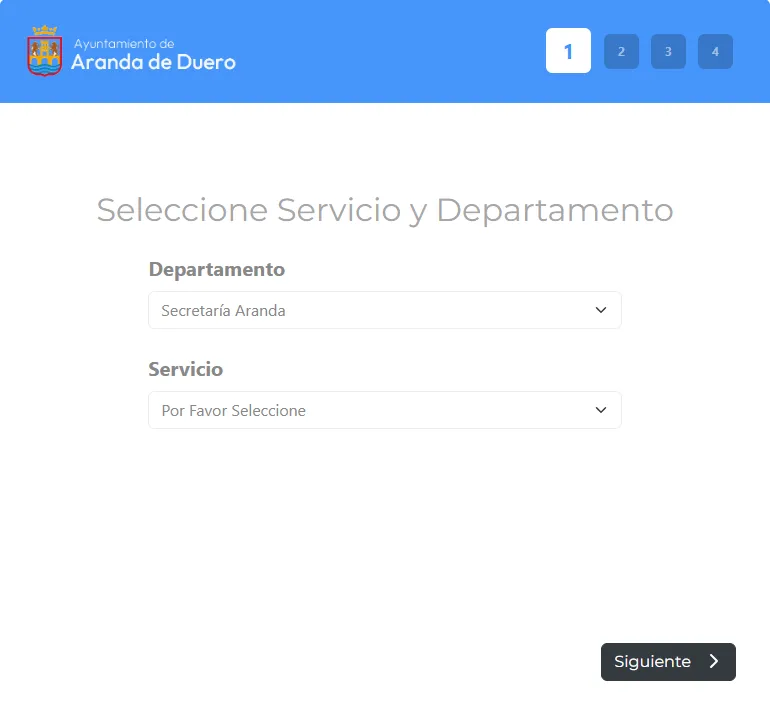 Pantalla pública de citas del Ayuntamiento de Aranda de Duero