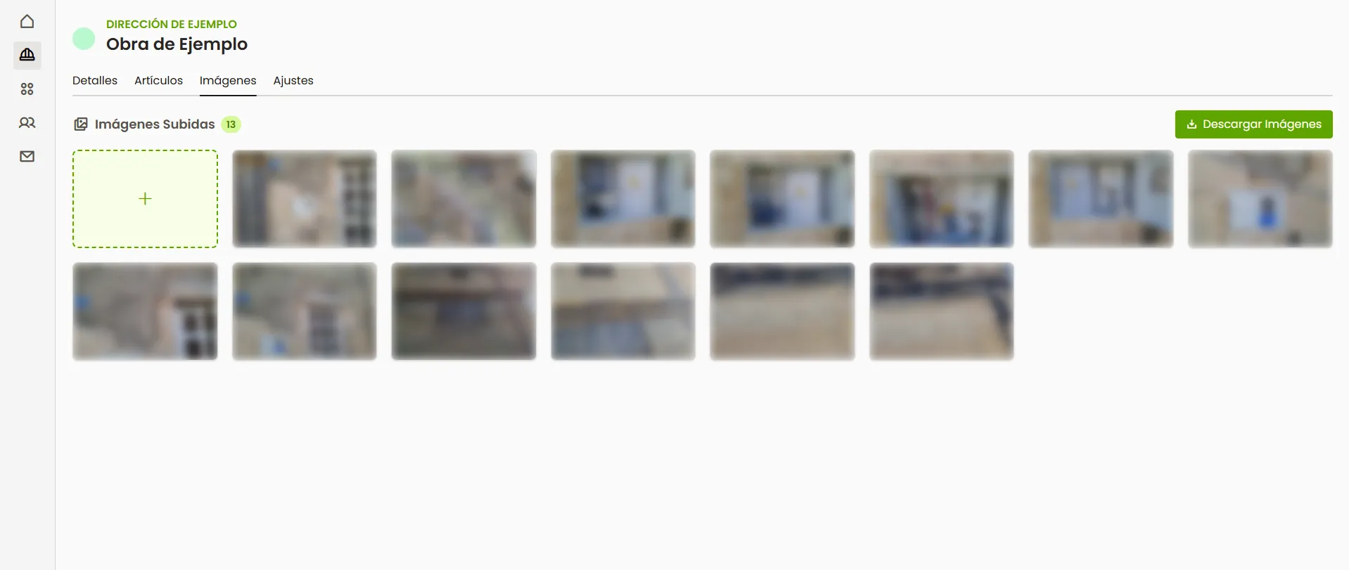 Captura de la aplicación en el apartado de imagenes.